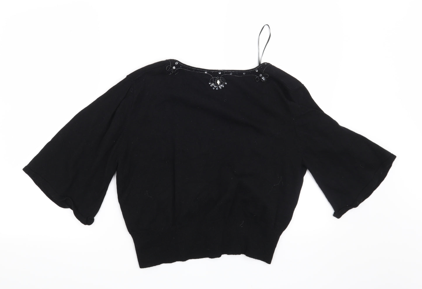 M&Co Womens Black   Cardigan Jumper Size M