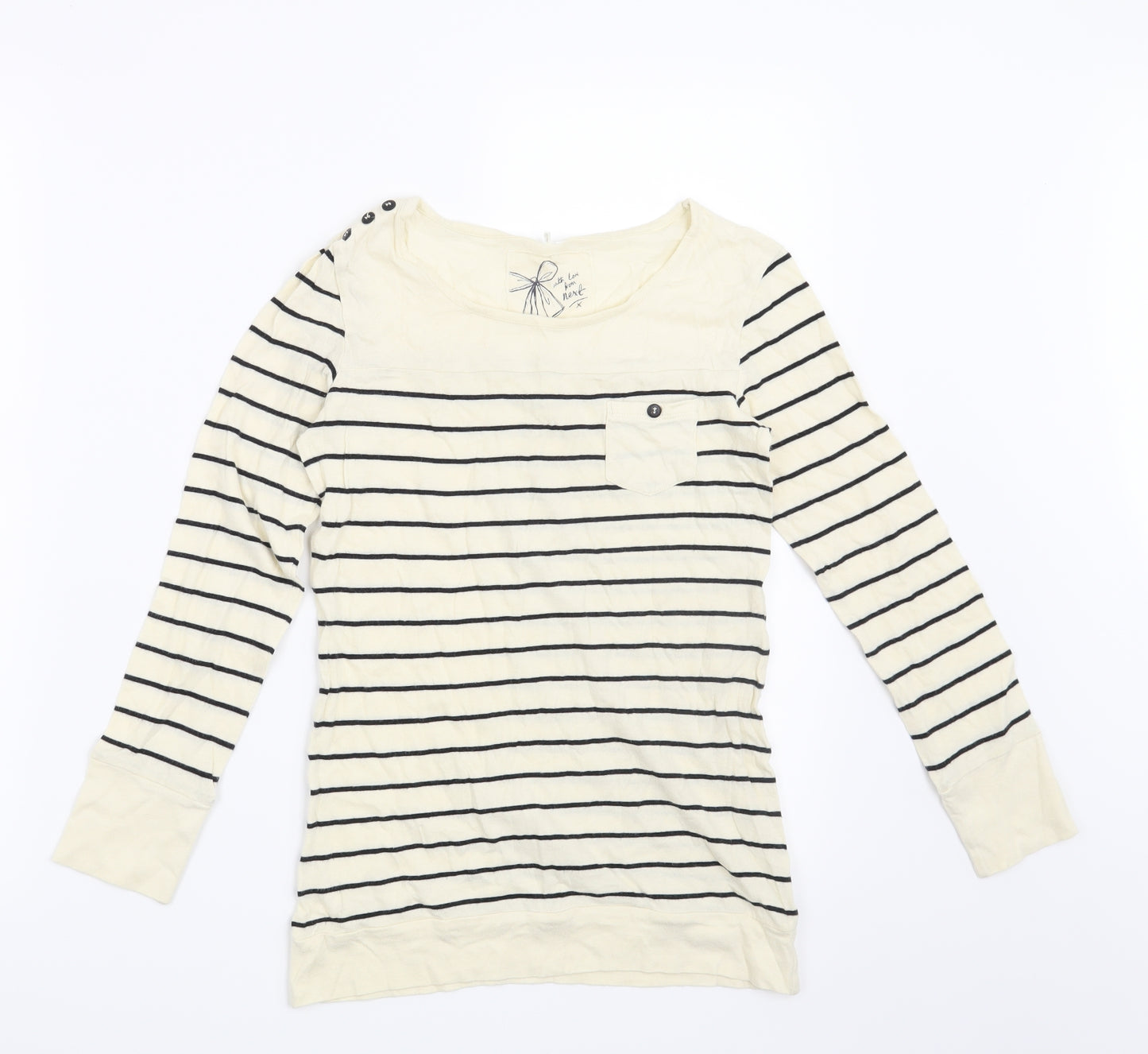 NEXT Girls Beige Striped  Pullover Sweatshirt Size 10 Years