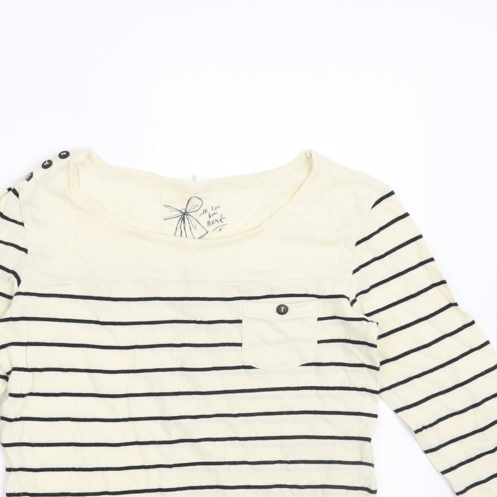 NEXT Girls Beige Striped  Pullover Sweatshirt Size 10 Years