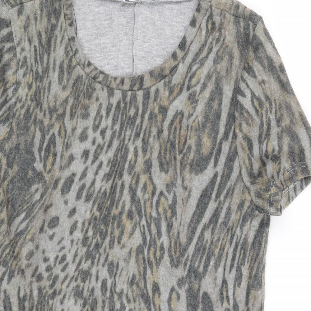 Zara Womens Grey Animal Print  Jumper Dress  Size S