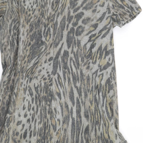 Zara Womens Grey Animal Print  Jumper Dress  Size S