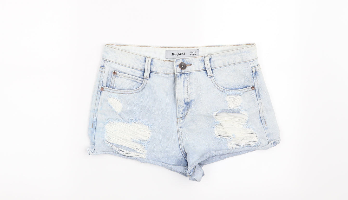 New Look Womens Blue   Cut-Off Shorts Size 12