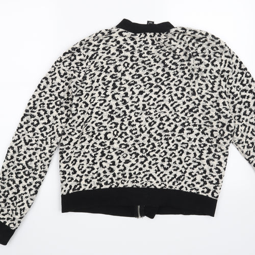Atmosphere Womens Beige Animal Print  Full Zip Sweatshirt Size 18