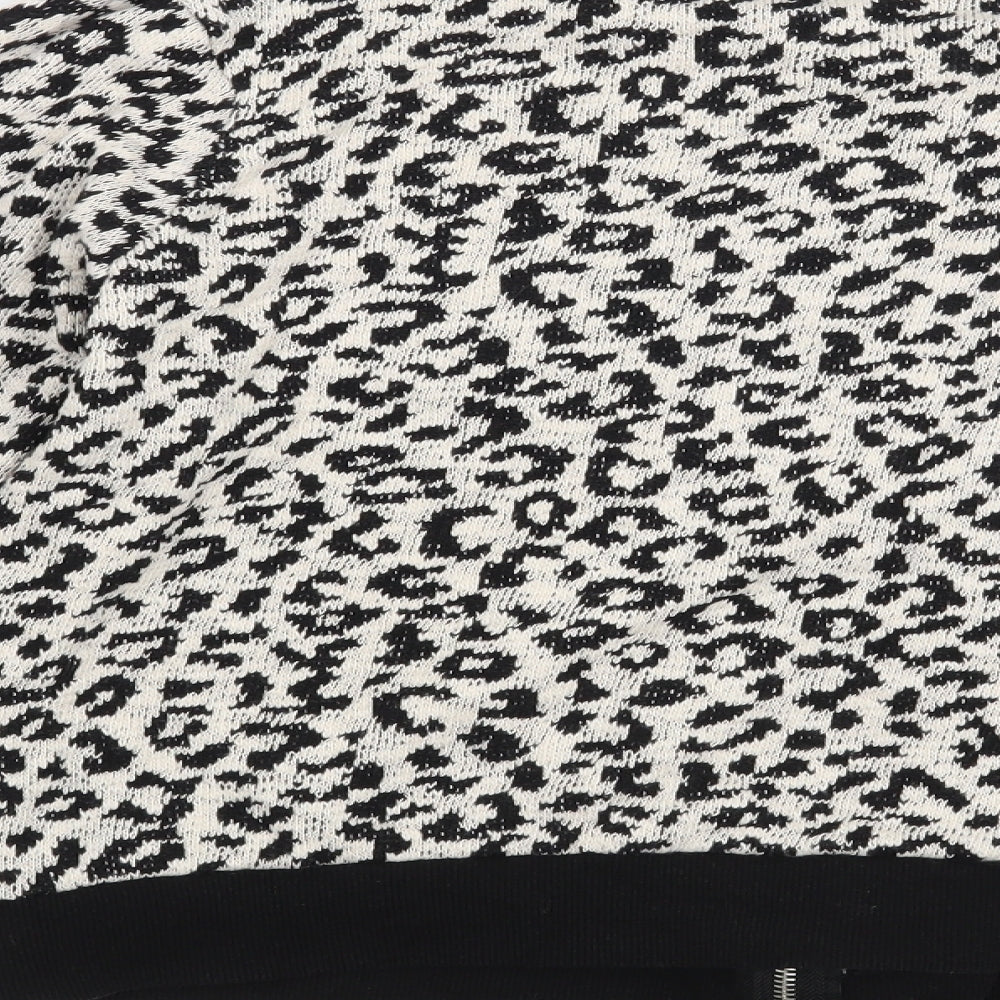 Atmosphere Womens Beige Animal Print  Full Zip Sweatshirt Size 18
