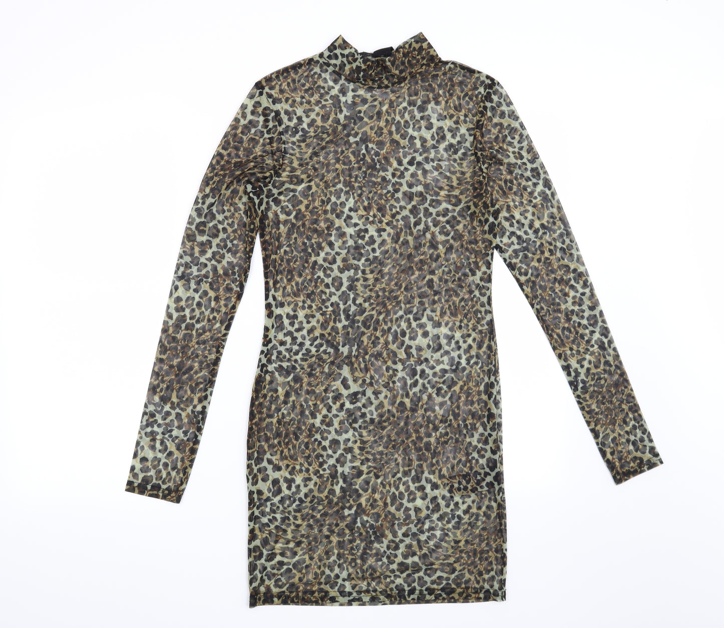 Preworn Womens Brown Animal Print  Bodycon  Size M