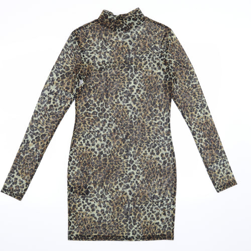 Preworn Womens Brown Animal Print  Bodycon  Size M