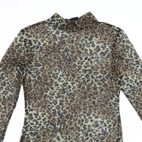 Preworn Womens Brown Animal Print  Bodycon  Size M