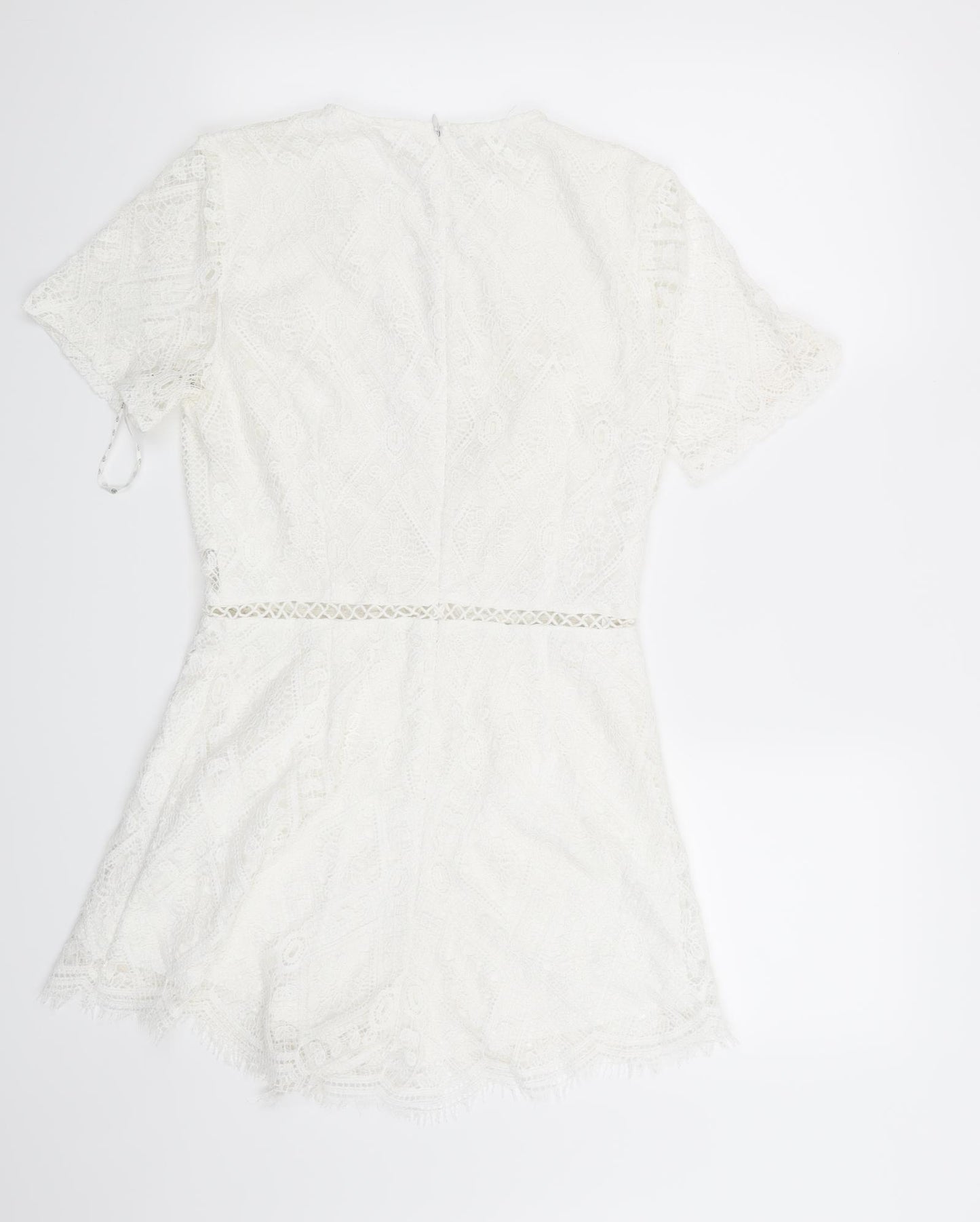 Missguided Womens White Geometric  Playsuit One-Piece Size 12