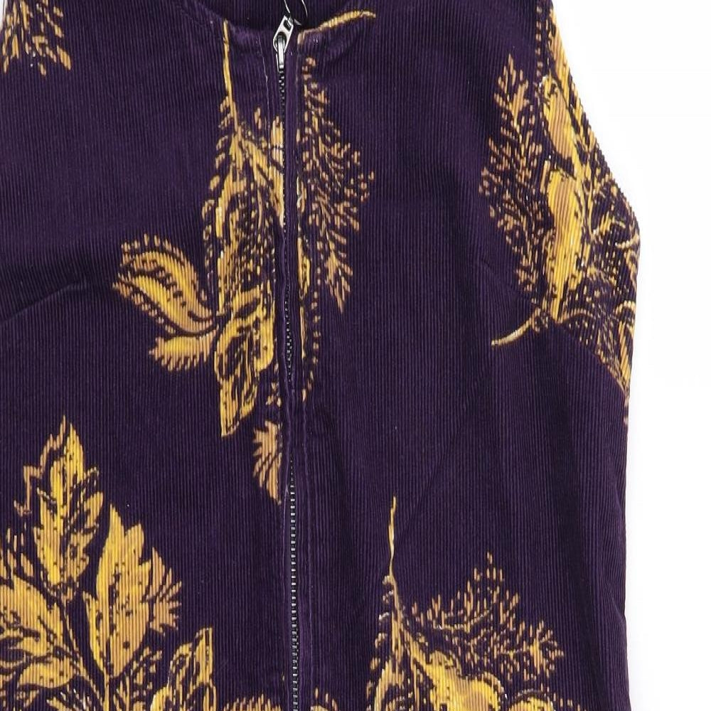 TU Womens Purple Floral Corduroy Shift  Size 10