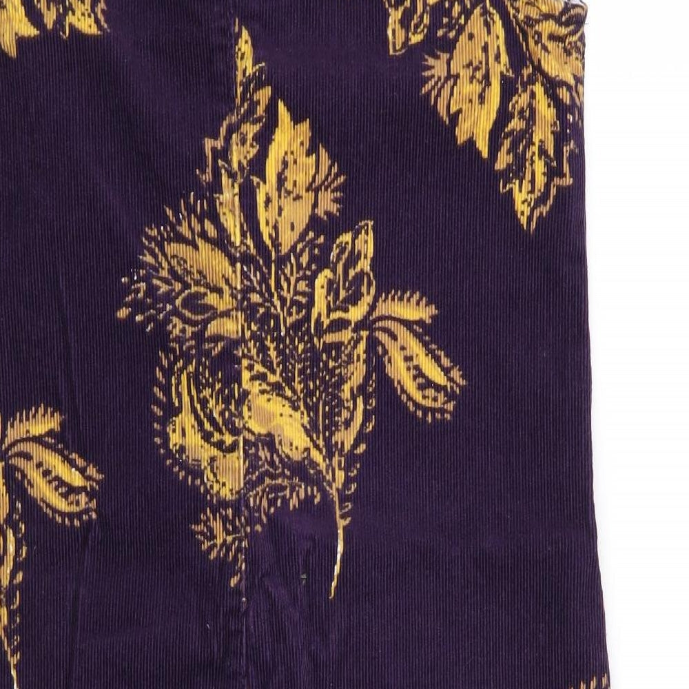 TU Womens Purple Floral Corduroy Shift  Size 10