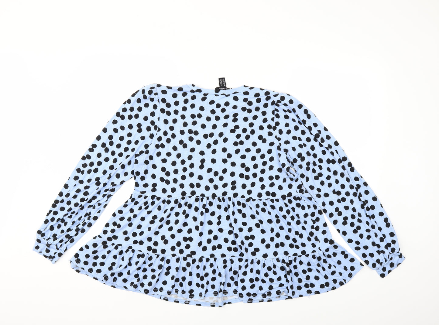 New Look Womens Blue Polka Dot  Basic Blouse Size 12