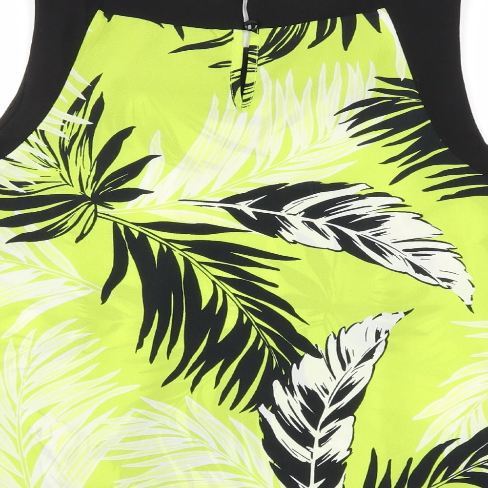 Wallis Womens Green Floral  Basic Blouse Size 10
