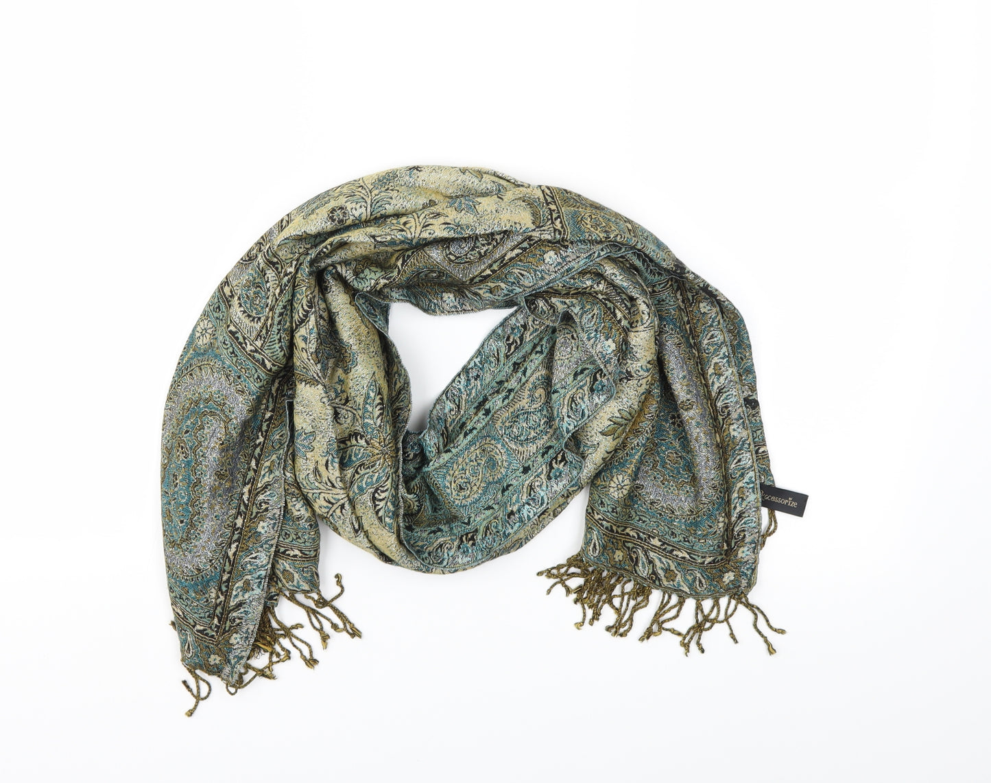 Accessories by Me Womens Gold Paisley   Scarf