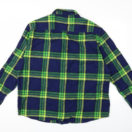 Easy Mens Green Check   Button-Up Size 3XL