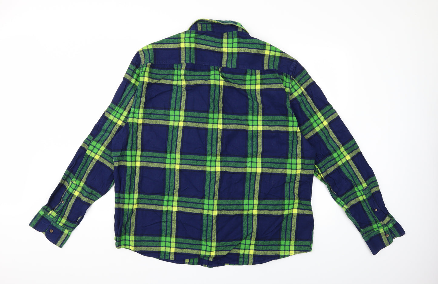 Easy Mens Green Check   Button-Up Size 3XL