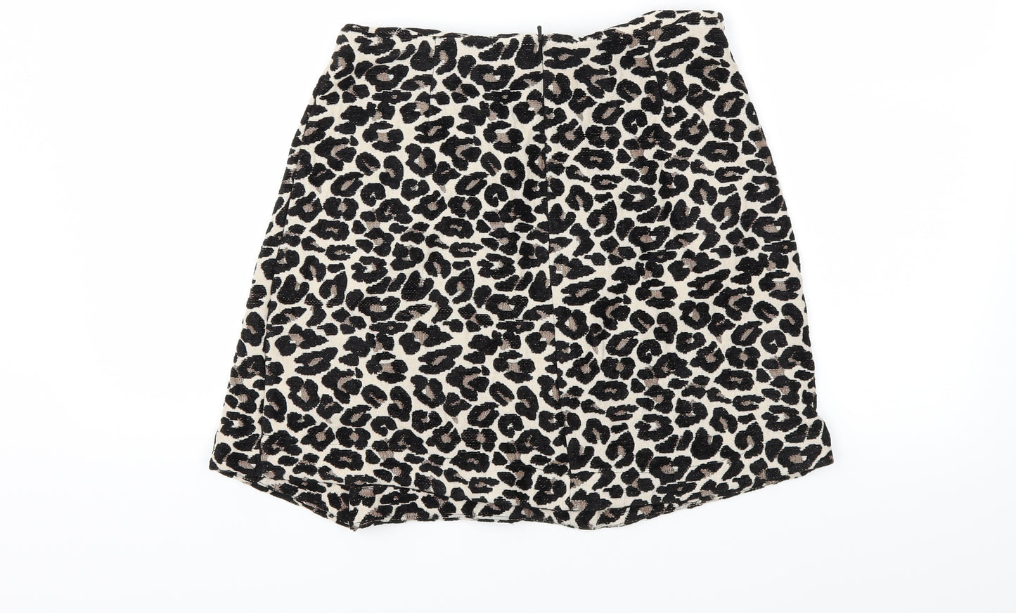 F&F Womens Beige Animal Print  Wrap Skirt Size 8
