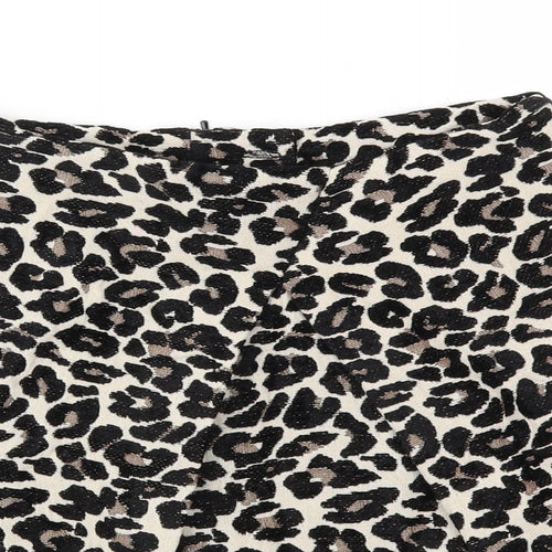 F&F Womens Beige Animal Print  Wrap Skirt Size 8