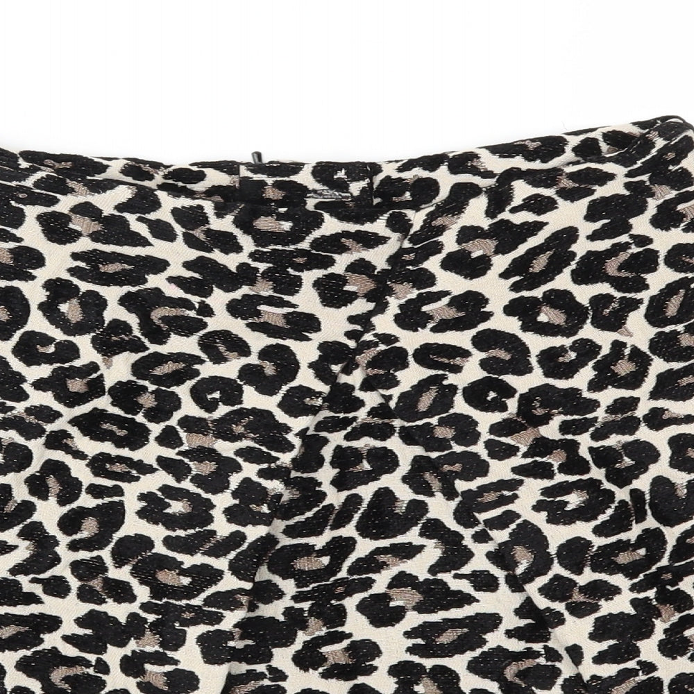 F&F Womens Beige Animal Print  Wrap Skirt Size 8