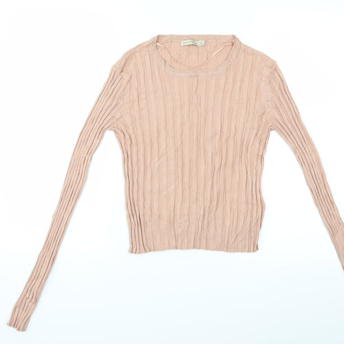 Bershka Womens Pink  Knit Pullover Jumper Size L