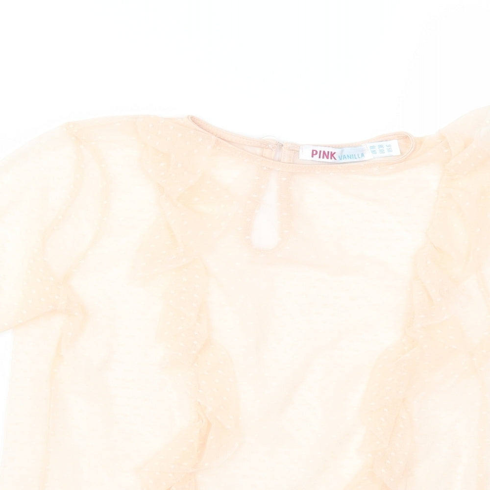 Pink Vanilla Womens Pink   Basic Blouse Size 10