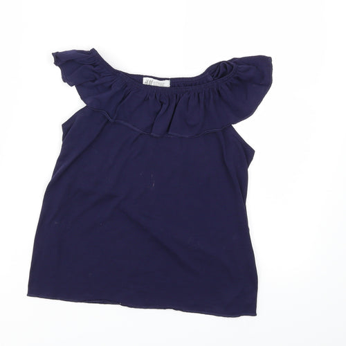 H&M Girls Blue   Basic Blouse Size 6 Years