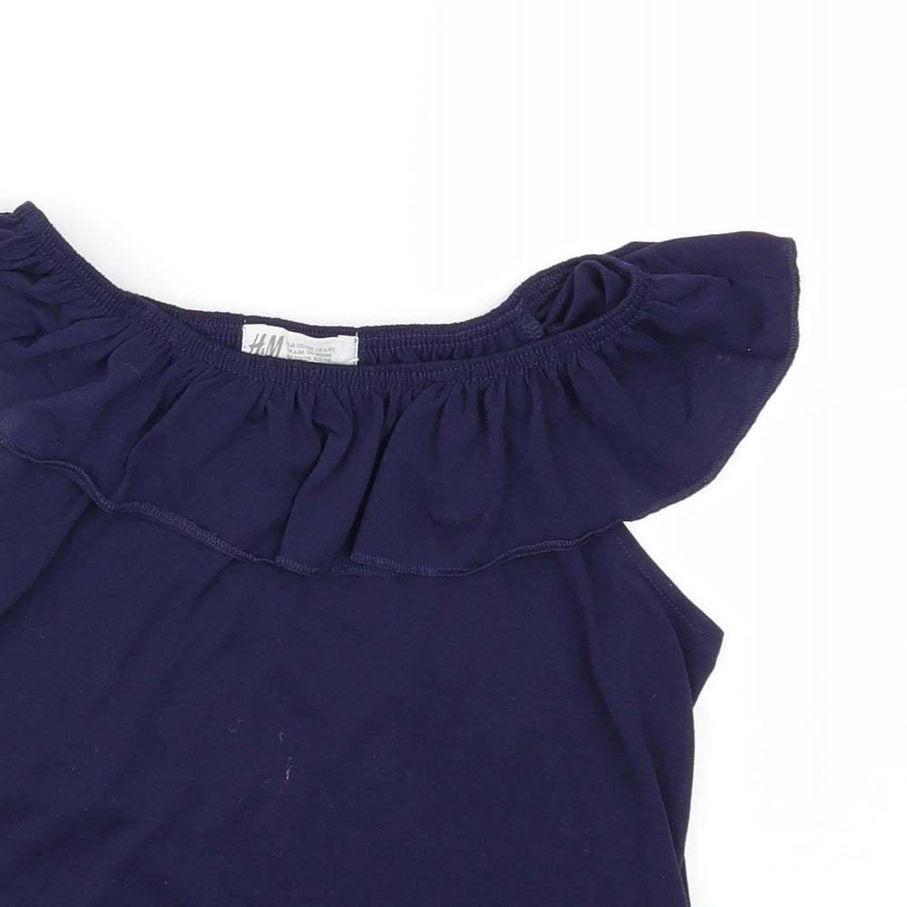 H&M Girls Blue   Basic Blouse Size 6 Years
