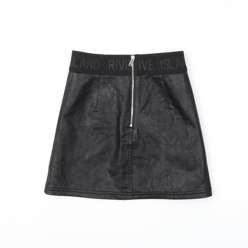 River Island Girls Black   Mini Skirt Size 8 Years