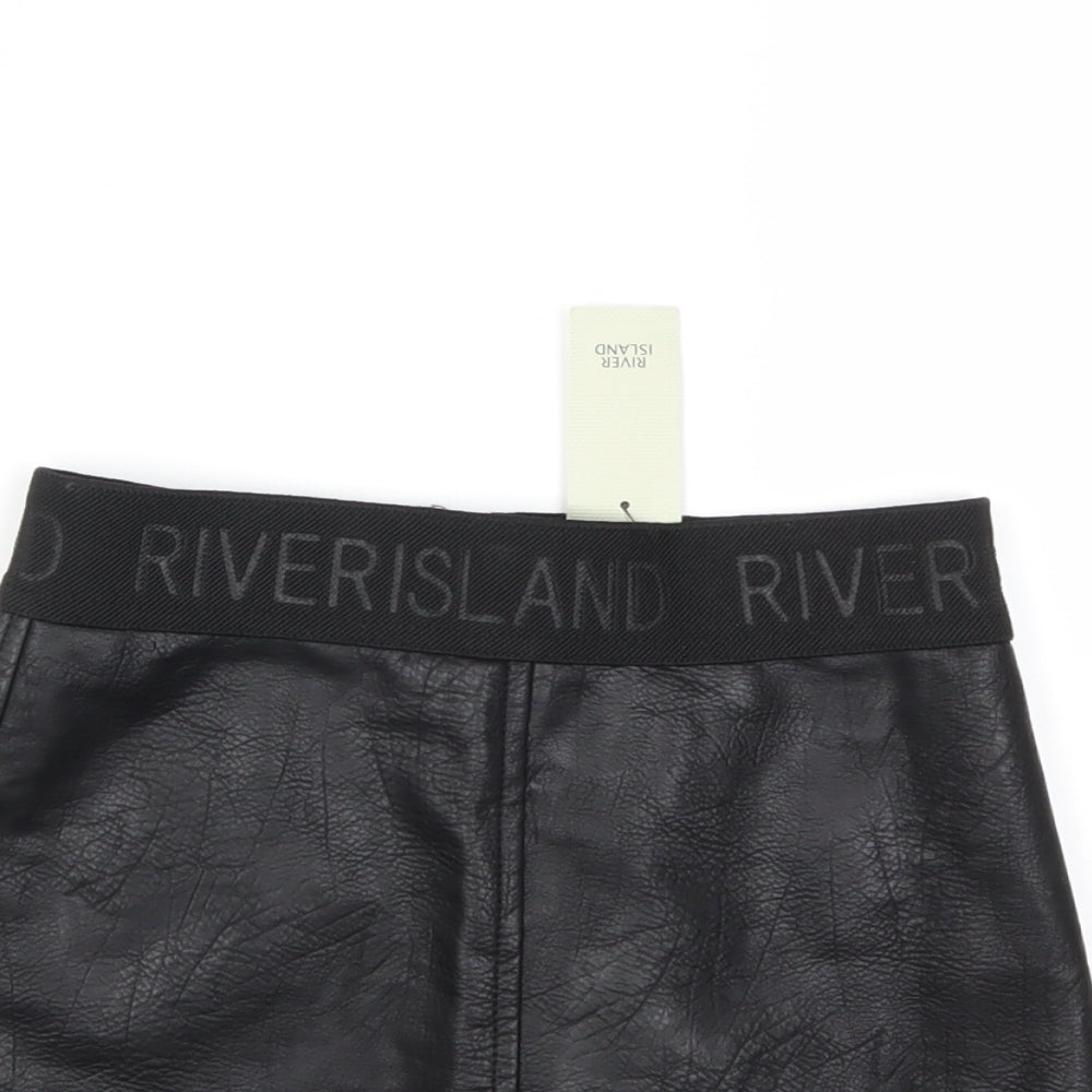 River Island Girls Black   Mini Skirt Size 8 Years