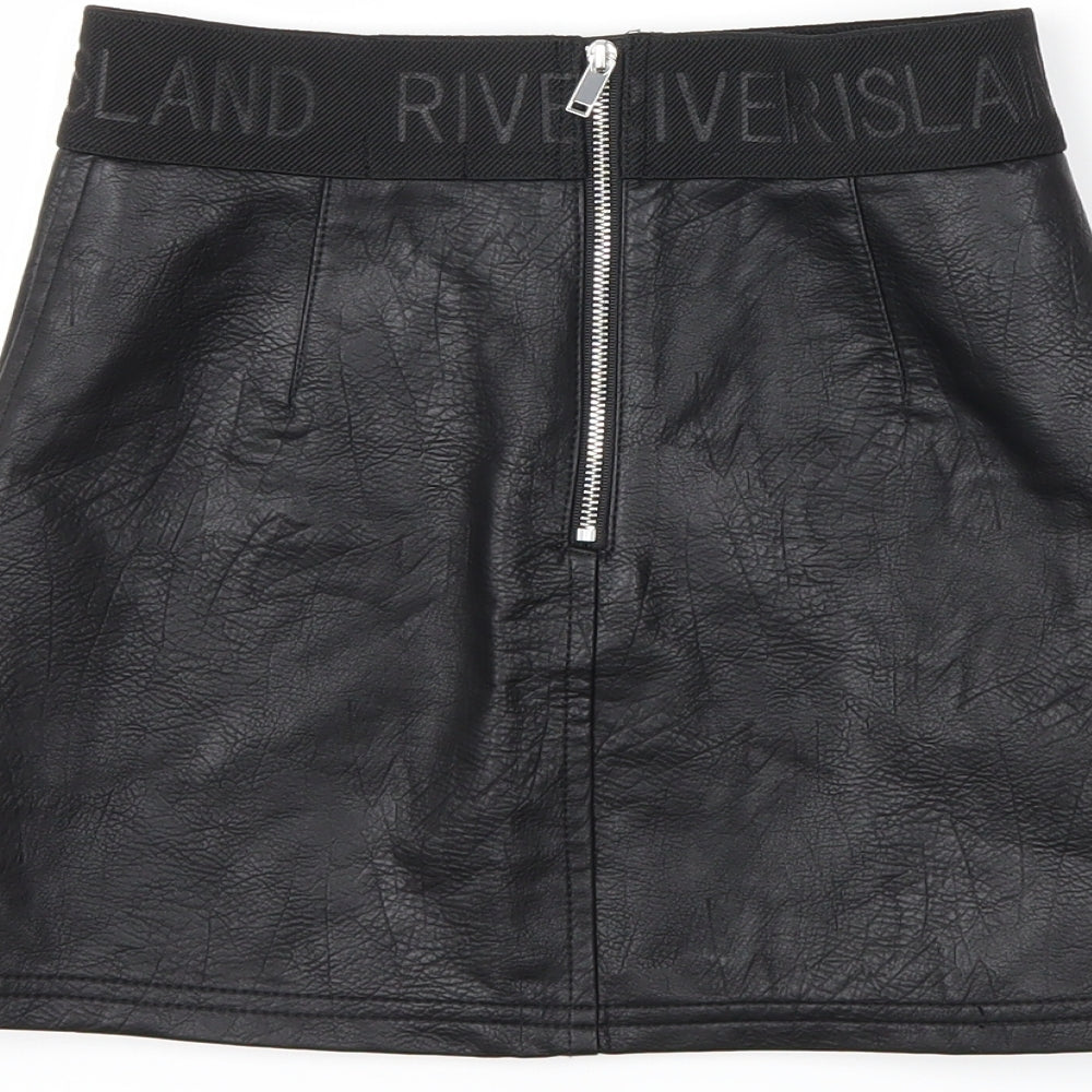 River Island Girls Black   Mini Skirt Size 8 Years