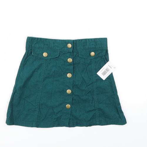 Matalan Girls Green  Corduroy Mini Skirt Size 9 Years