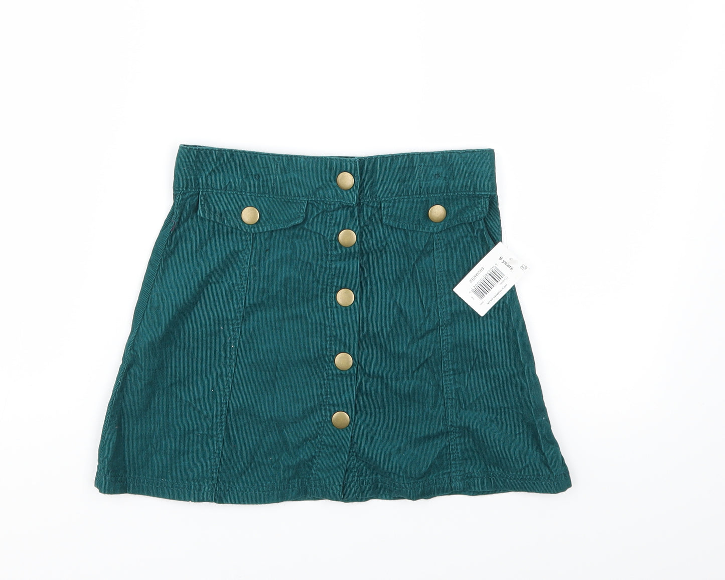 Matalan Girls Green  Corduroy Mini Skirt Size 9 Years