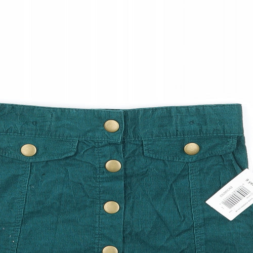 Matalan Girls Green  Corduroy Mini Skirt Size 9 Years