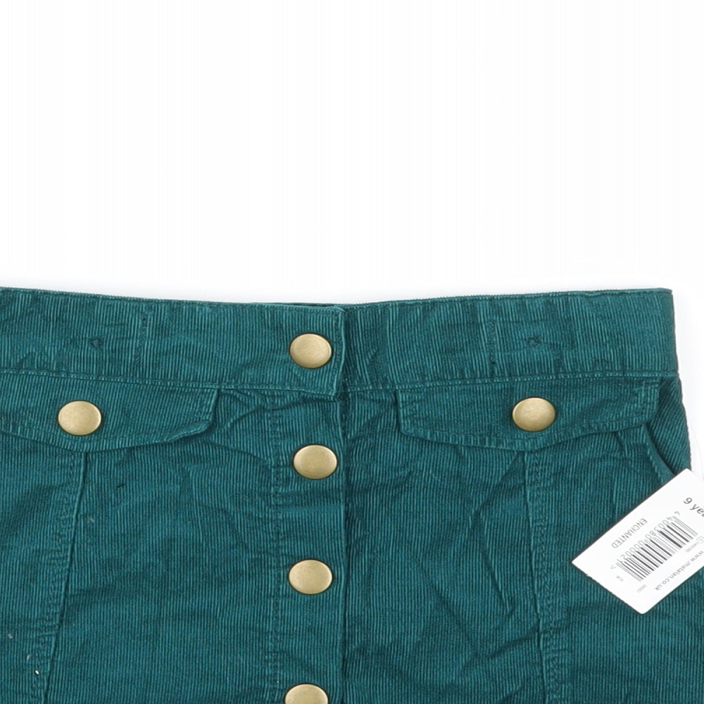 Matalan Girls Green  Corduroy Mini Skirt Size 9 Years