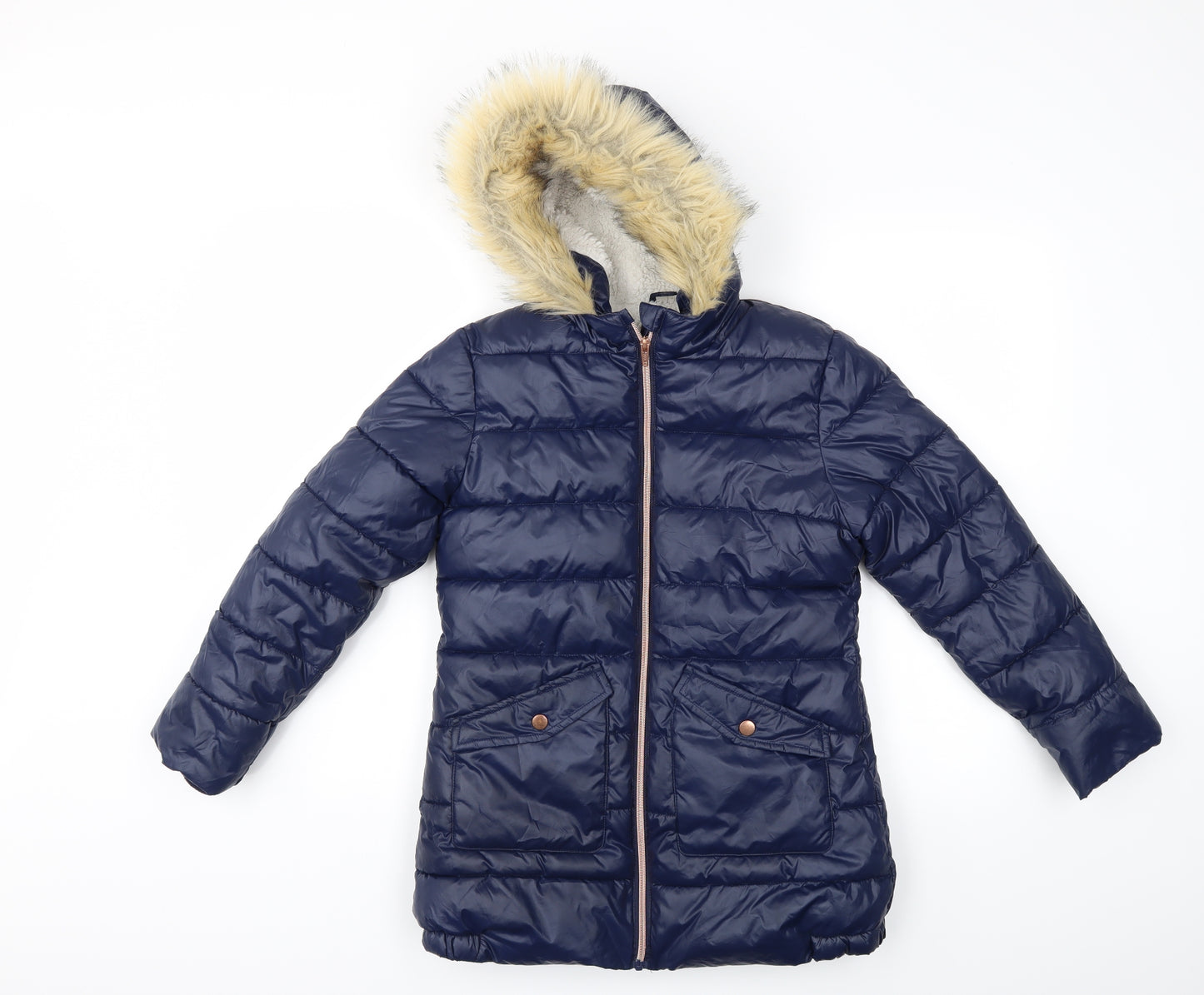 George Girls Blue   Puffer Jacket Coat Size 9-10 Years