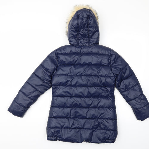 George Girls Blue   Puffer Jacket Coat Size 9-10 Years