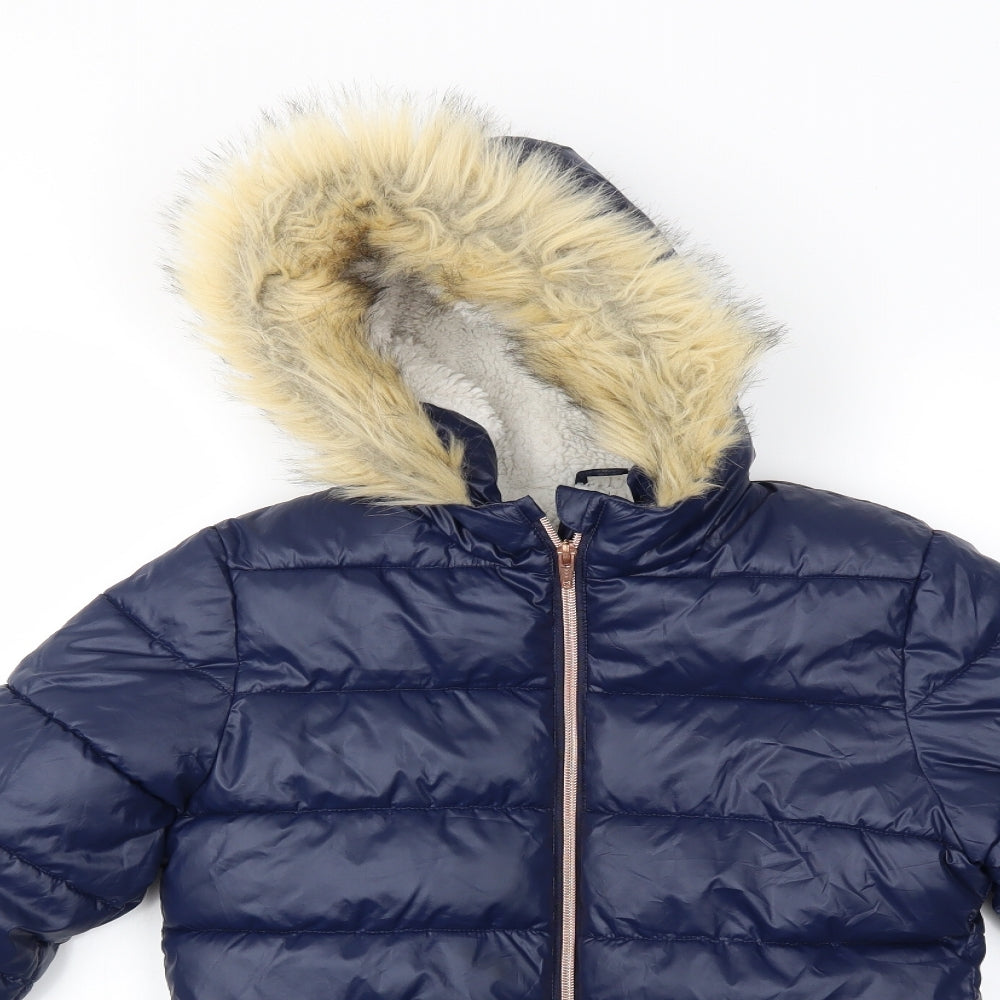 George Girls Blue   Puffer Jacket Coat Size 9-10 Years