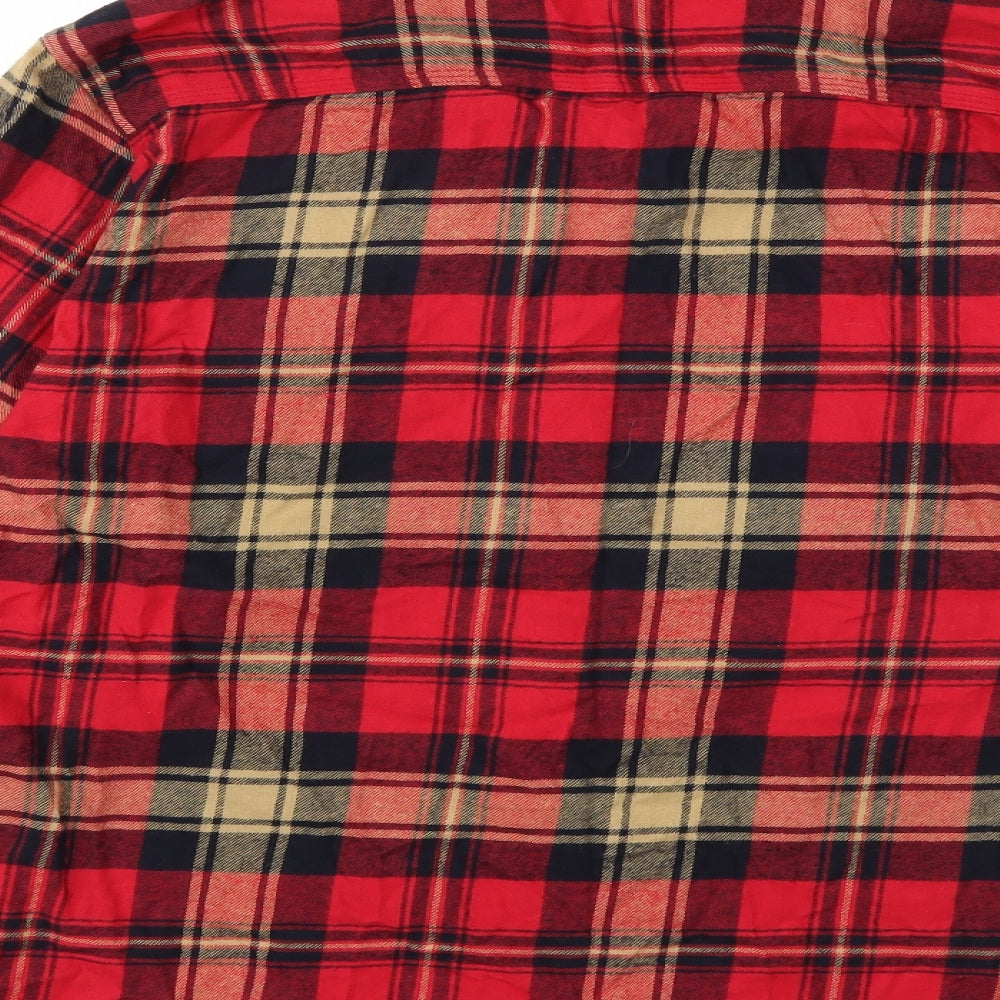 Easy Mens Red Check   Button-Up Size 2XL
