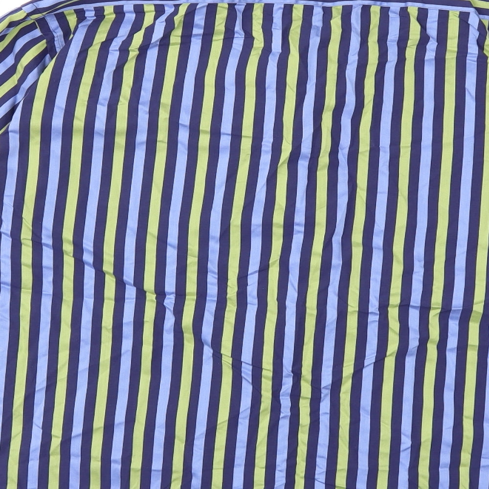 Autograph Mens Blue Striped   Dress Shirt Size 17.5
