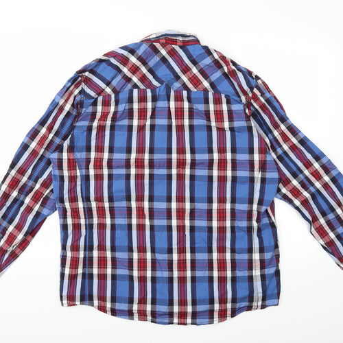 Dissident Mens Blue Check   Button-Up Size 2XL