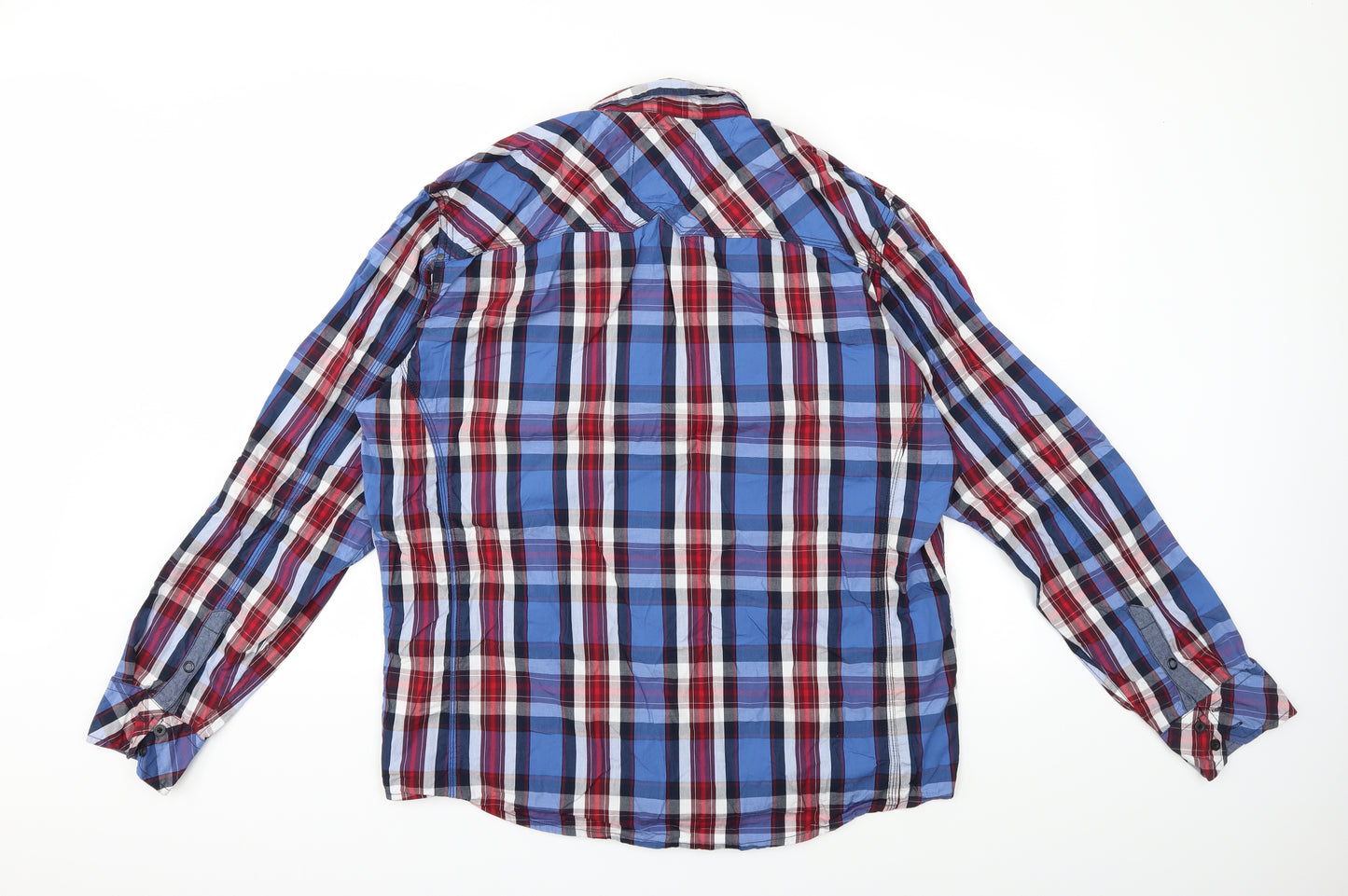 Dissident Mens Blue Check   Button-Up Size 2XL