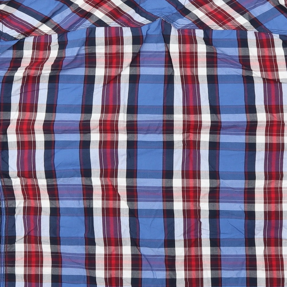 Dissident Mens Blue Check   Button-Up Size 2XL
