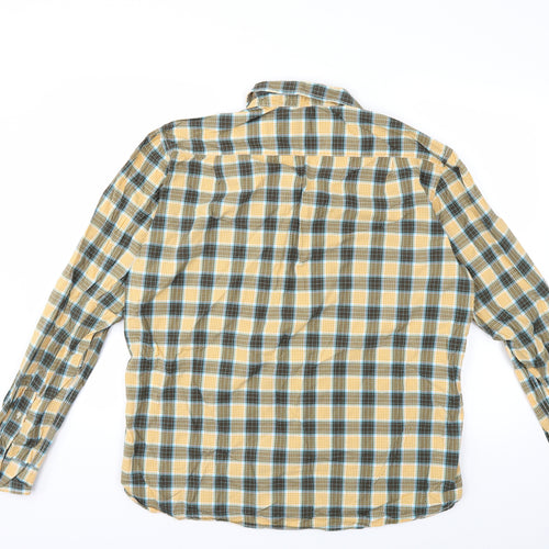 H&M Mens Yellow Check   Button-Up Size L