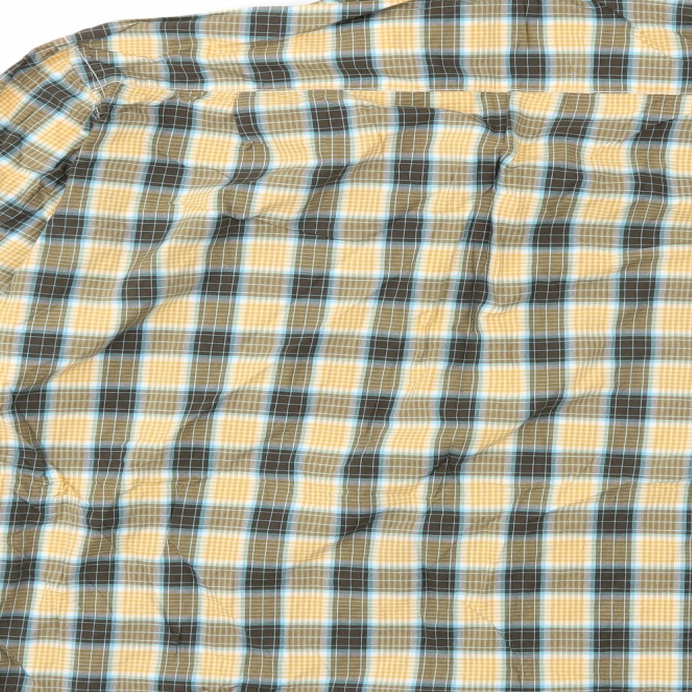 H&M Mens Yellow Check   Button-Up Size L