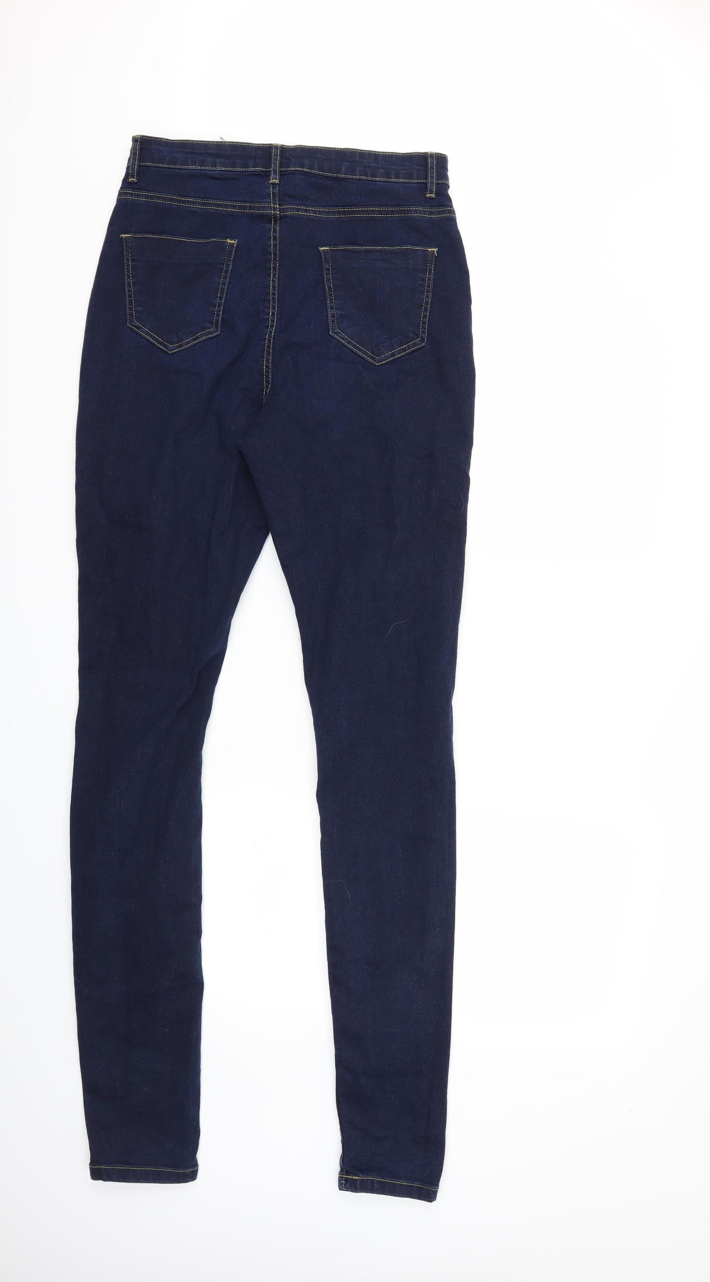 Boohoo Womens Blue  Denim Skinny Jeans Size 12 L35 in