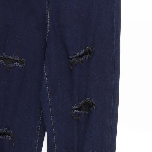 Boohoo Womens Blue  Denim Skinny Jeans Size 12 L35 in