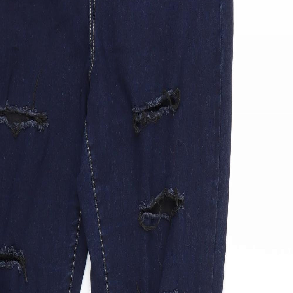 Boohoo Womens Blue  Denim Skinny Jeans Size 12 L35 in