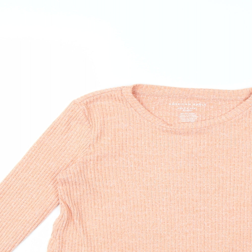 American Eagle Outfitters Womens Orange  Knit Pullover Jumper Size XS