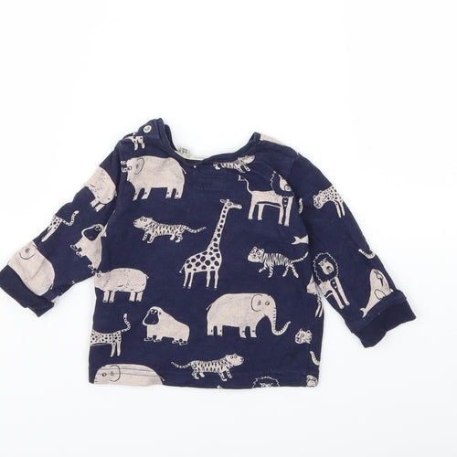 Mantaray Baby Blue Animal Print  Basic T-Shirt Size 3-6 Months