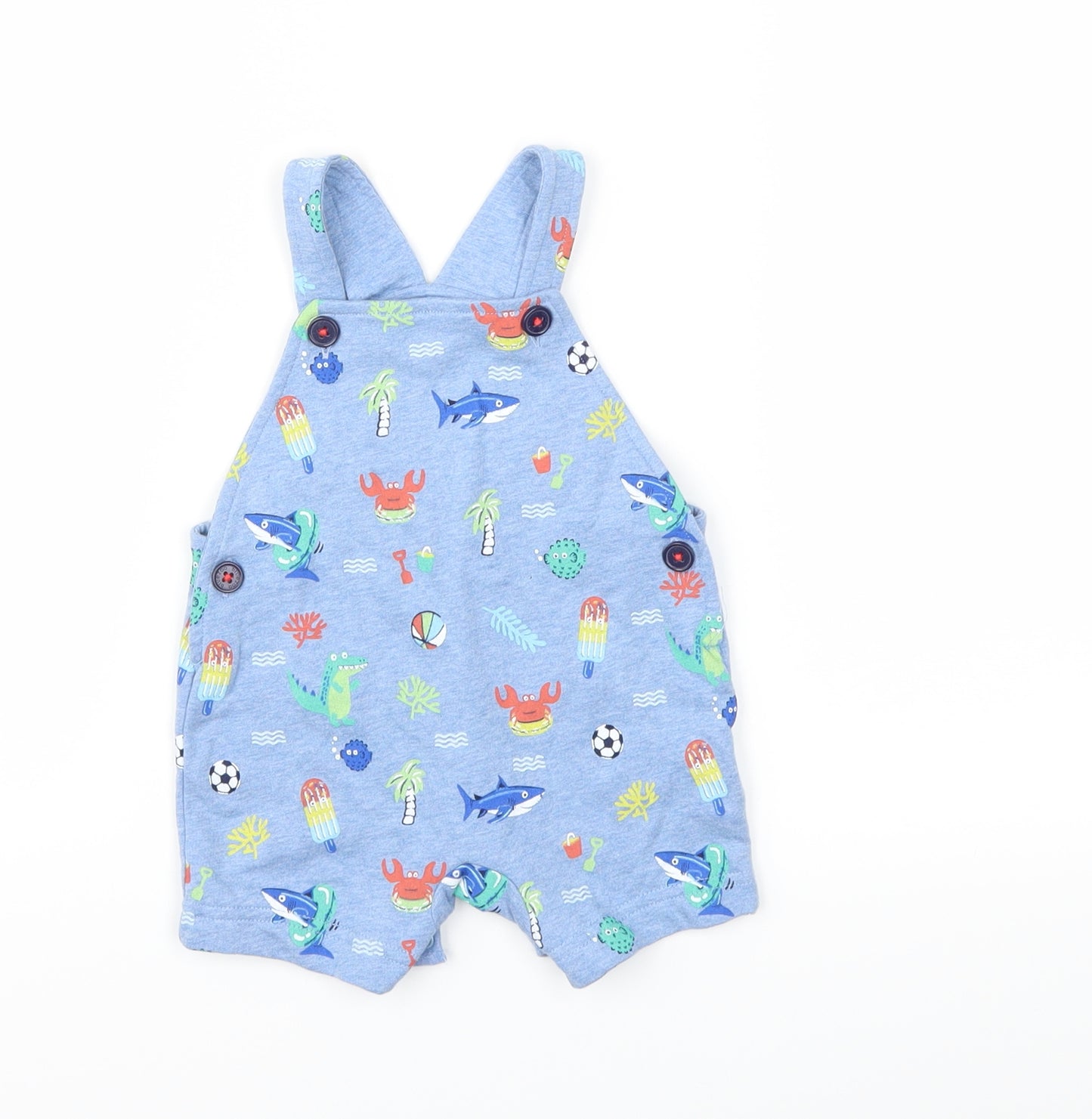 Preworn Baby Blue   Dungaree One-Piece Size 3-6 Months