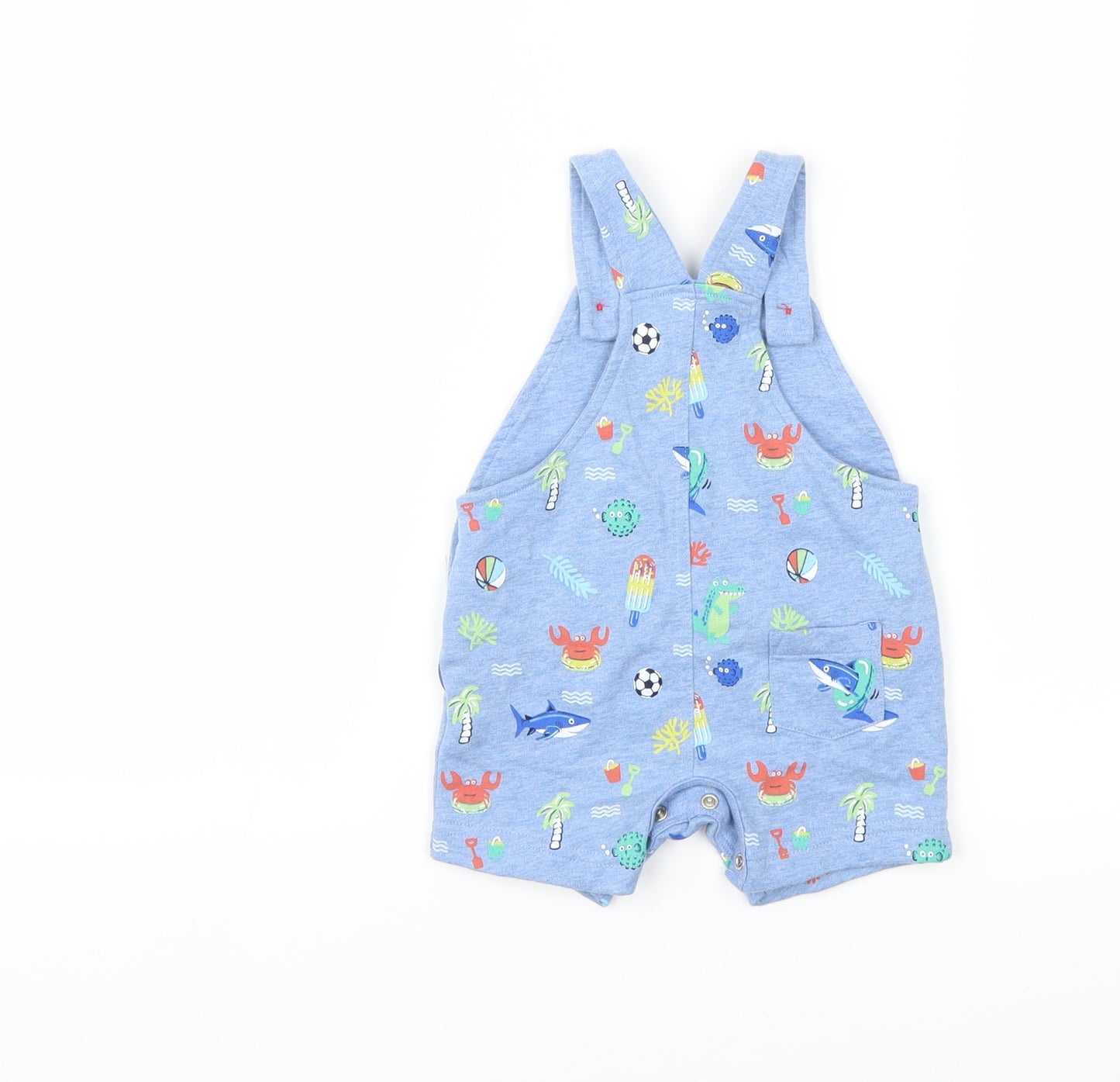 Preworn Baby Blue   Dungaree One-Piece Size 3-6 Months